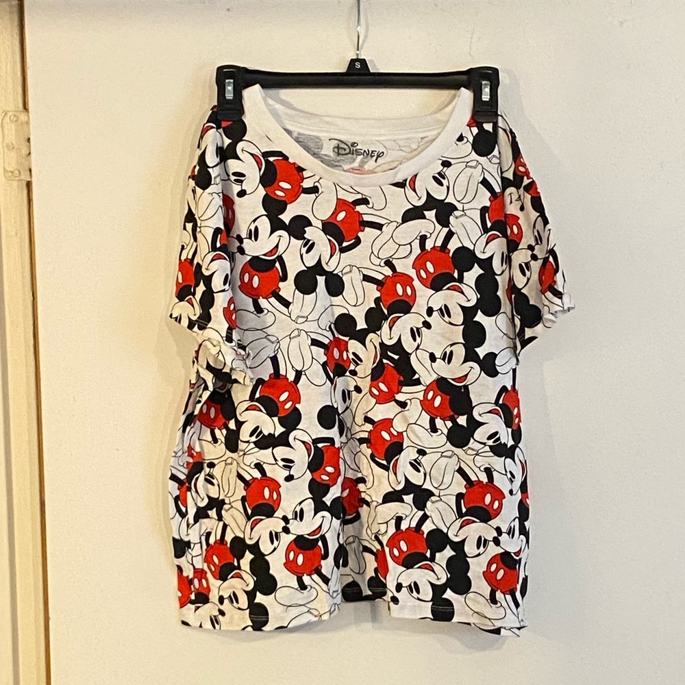 Mickey Mouse Covered Cropped T-Shirt